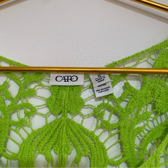 Cato lime green crochet lace top Size X-Large - Picture 3 of 4